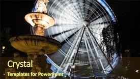  Presentation with ferris wheel - Cool new PPT layouts with ferriswheel - night park with ferris wheel backdrop and a wine colored foreground