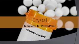  Presentation with medical pills - Presentation design featuring ferrous-sulfate-rx-medical-pills background and a gold colored foreground