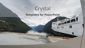  Presentation with port - Amazing slide set having ferry-at-the-port backdrop and a light gray colored foreground