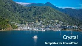  Presentation with new zealand - PPT layouts enhanced with ferry cook bay new zealand background and a ocean colored foreground