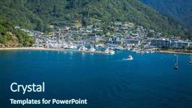  Presentation with new zealand - Beautiful PPT layouts featuring ferry cook bay new zealand backdrop and a ocean colored foreground