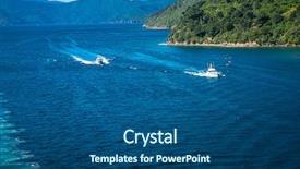  Presentation with north and south korean flags - PPT theme featuring ferry cook bay new zealand background and a ocean colored foreground