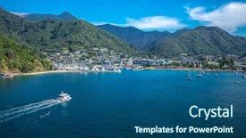  Presentation with new zealand - Slide deck enhanced with ferry cook bay new zealand background and a ocean colored foreground