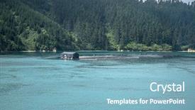  Presentation with north and south korean flags - Slide deck having ferry cook bay new zealand background and a  colored foreground