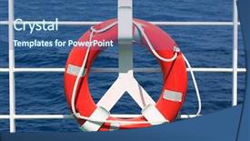  Presentation with mediterranean - Slides with ferry crossing the mediterranean sea background and a ocean colored foreground