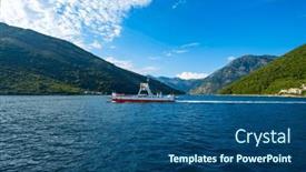  Presentation with beautiful nature - Theme having ferry-transports-cars-and-passengers and a ocean colored foreground