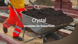  Presentation with soil - Audience pleasing PPT theme consisting of fertile soil in a wheelbarrow backdrop and a tawny brown colored foreground