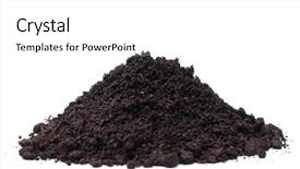  Presentation with soil - PPT theme enhanced with fertile soils - soil heap isolated on white background and a white colored foreground