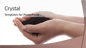  Presentation with racism white hands in modern - Amazing theme having fertile soils - soil in hands isolated backdrop and a white colored foreground