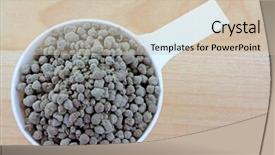  Presentation with fertilizer - Slide deck consisting of fertilisation - spoon of chemical fertilizer background and a soft green colored foreground