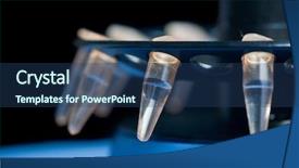  Presentation with fertilizer - PPT theme having fertilizer chemistry - small plastick tube in centrifuge background and a ocean colored foreground