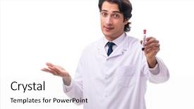  Presentation with horse and carriage isolated - Presentation theme having fertilizer chemistry - young chemist isolated on white background and a white colored foreground