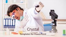  Presentation with chemist - PPT layouts enhanced with fertilizer chemistry - young handsome chemist working background and a lemonade colored foreground