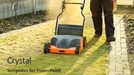  Presentation with fertilizer production - Slide deck consisting of fertilizer production - using a scarifier to improving background and a yellow colored foreground