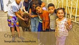  Presentation with fes - Colorful presentation theme enhanced with fes-marocco-october-15-2013 backdrop and a gold colored foreground