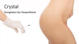 Presentation with injection - PPT layouts consisting of fesse - injection in the buttocks isolated background and a pink colored foreground
