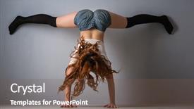  Presentation with jeans - Colorful PPT theme enhanced with fesse - twerk redhead woman in jeans backdrop and a tawny brown colored foreground