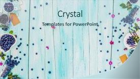  Presentation with fruit jam - Slide deck having fest - blueberries - fresh blueberries fruit background and a sky blue colored foreground