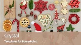  Presentation with festive season - PPT theme with festival - christmas joy sign with retro background and a coral colored foreground