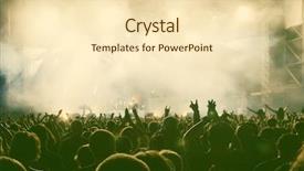  Presentation with crowd - PPT theme enhanced with festival - crowd at concert - retro background and a cream colored foreground