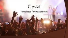  Presentation with stage lights - Colorful PPT theme enhanced with festival - crowd at concert and blurred backdrop and a sky blue colored foreground