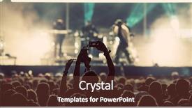  Presentation with concert - Amazing PPT theme having festival - crowd at concert backdrop and a tawny brown colored foreground