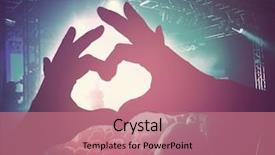  Presentation with done - Colorful presentation theme enhanced with festival - crowd of people backdrop and a coral colored foreground