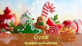  Presentation with cookies christmas - PPT layouts with festival - festive concept with christmas gingerbread background and a red colored foreground