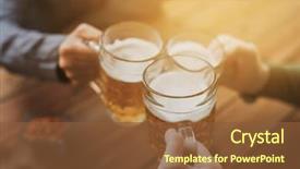  Presentation with beer - PPT theme having festival - people leisure and drinks concept background and a tawny brown colored foreground