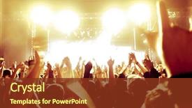  Presentation with concert - Presentation theme consisting of festival - rock concert silhouettes of happy background and a tawny brown colored foreground