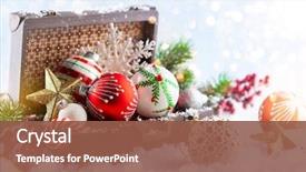  Presentation with vintage christmas - Colorful PPT layouts enhanced with festival - vintage suitcase with festive christmas backdrop and a tawny brown colored foreground