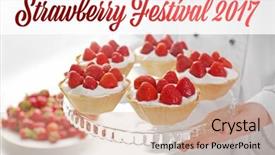  Presentation with 2018 goals text on white - Presentation design consisting of festival 2017 and female chef background and a coral colored foreground