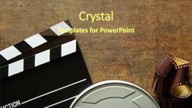  Presentation with film reel - Beautiful presentation design featuring festival cannes - clapper board with film reel backdrop and a tawny brown colored foreground