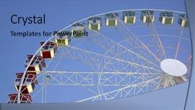  Presentation with ferris wheel - Presentation design featuring festival cannes - ferris wheel illuminated in flashing background and a teal colored foreground