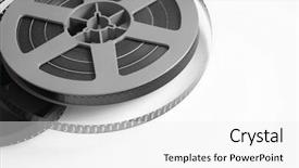  Presentation with film reel - Colorful presentation enhanced with festival cannes - old film reel isolated backdrop and a white colored foreground