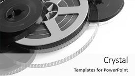  Presentation with film reel - Theme consisting of festival cannes - old film reel isolated background and a white colored foreground
