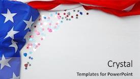  Presentation with 4th july - Amazing presentation theme having american flag on light background backdrop and a light gray colored foreground