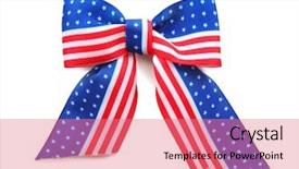  Presentation with om aum symbol - Theme with national gift - american symbol bow on white background and a coral colored foreground