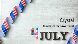  Presentation with patriotic - Colorful PPT theme enhanced with composition with phrase 4 july backdrop and a light gray colored foreground