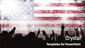 Presentation with independence day - Slide deck with explosive sign - crowd of people celebrating independence background and a  colored foreground