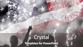  Presentation with independence day - Cool new PPT layouts with explosive sign - crowd of people celebrating independence backdrop and a dark gray colored foreground