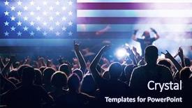  Presentation with independence day - PPT theme with america usa flag with fireworks background and a  colored foreground