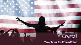  Presentation with 4th july - Beautiful slide deck featuring  backdrop and a  colored foreground