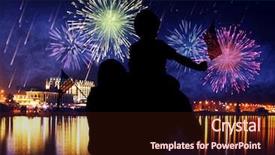  Presentation with memorial - Slide set consisting of family with american flags background and a wine colored foreground