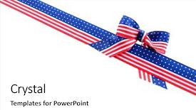  Presentation with gift ribbon - Cool new PPT theme with national gift - ribbon with usa flag backdrop and a  colored foreground
