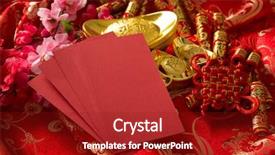  Presentation with pow - PPT layouts with festival decorations blank ang pow background and a crimson colored foreground