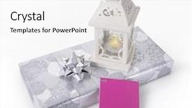  Presentation with ramadan - Presentation theme enhanced with festival eid mubarak - gift box with ramadan lamp background and a white colored foreground