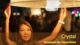  Presentation with chiang mai - Slides consisting of festival in chiang mai thailand background and a tawny brown colored foreground