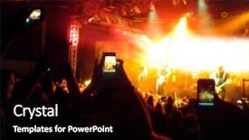  Presentation with concert - Slide deck having festival light - crowd of people background and a black colored foreground