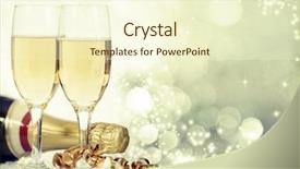  Presentation with out line of glass bottle - Amazing presentation theme having glasses with champagne and bottle backdrop and a cream colored foreground